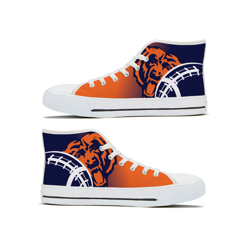 Women's Chicago Bears High Top Canvas Sneakers 001